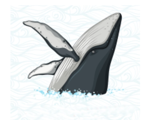 Ilustración de una ballena sumergiéndose.