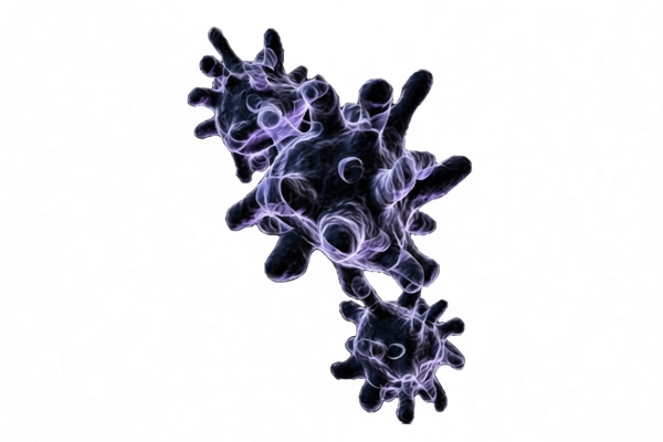 Imagen de estructuras microscópicas de microorganismos.