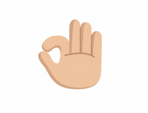Icono de una mano realizando un gesto de comunicación en lengua de señas