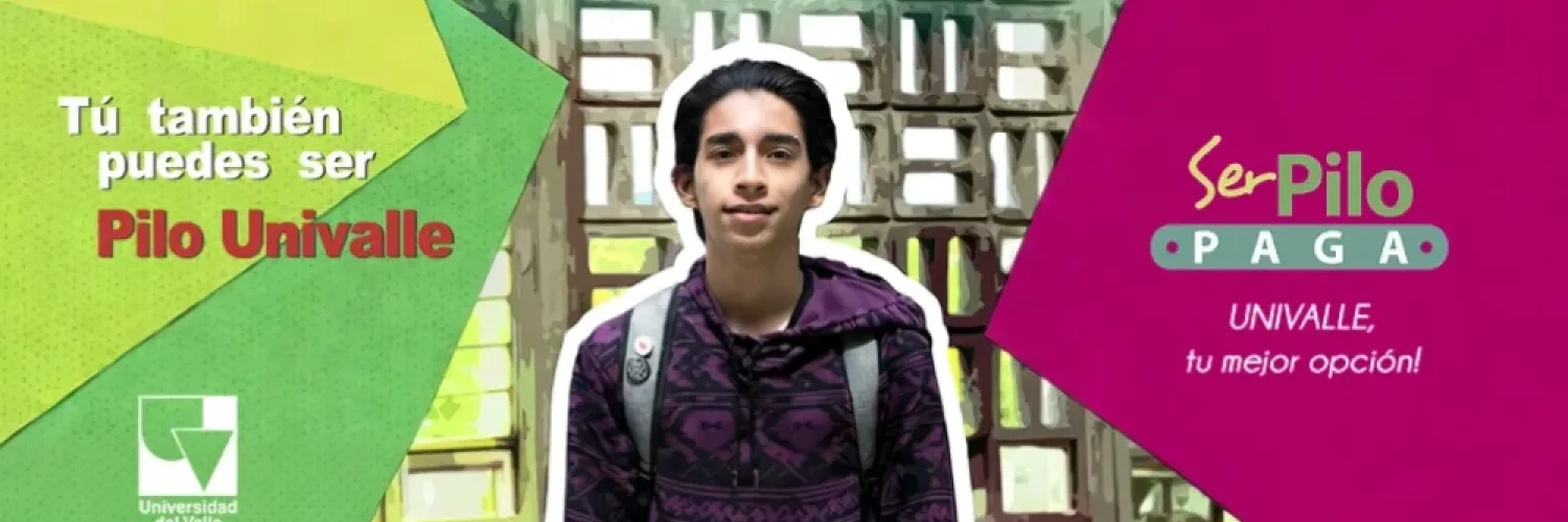 Banner  de Estudiante con morral en el centro de un banner institucional de Ser Pilo Paga