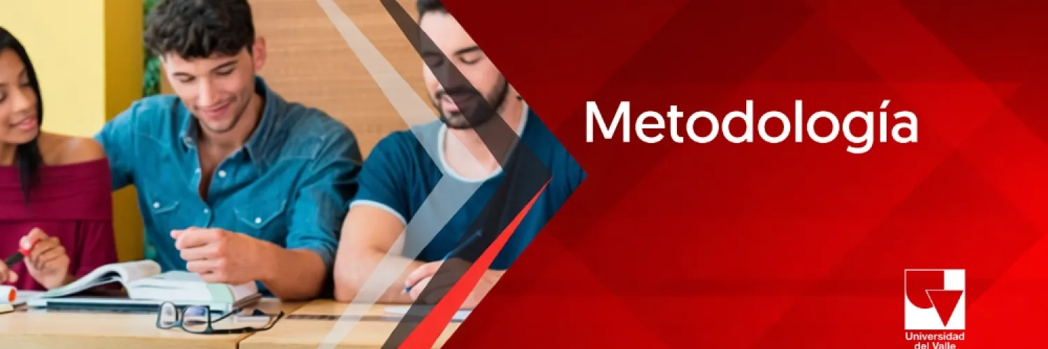 Banner de Metodología que muestra a un grupo de estudiantes trabajando