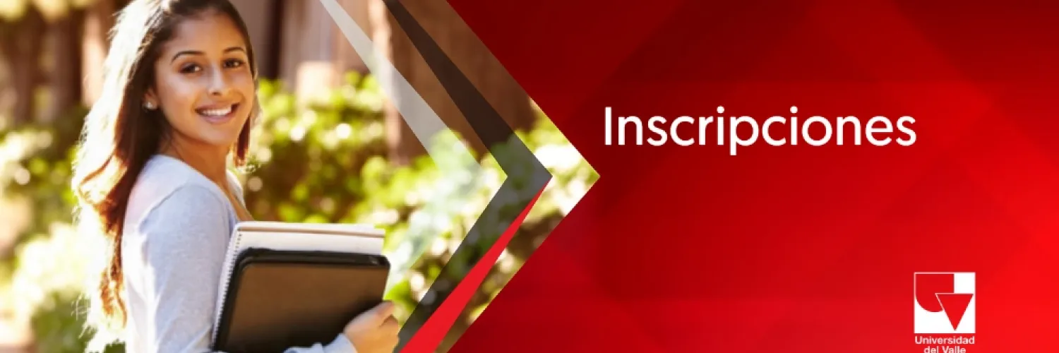 Banner de Inscripciones que muestra a una estudiante sonriente sosteniendo cuadernos