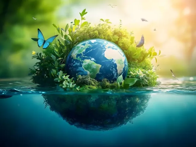 Mini imagen Departamento Biología - Planeta Tierra con vegetación sobre agua